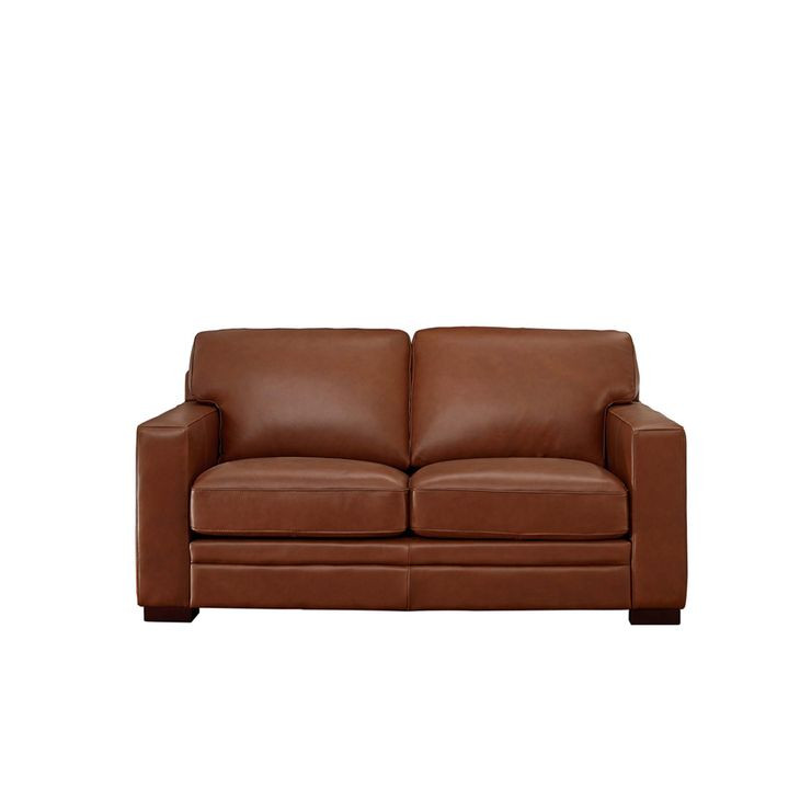 Langston Nutmeg Leather 69" Loveseat