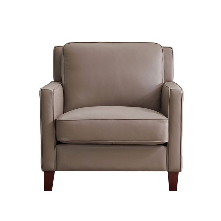 Arden Taupe Leather Upholstered Accent Chair