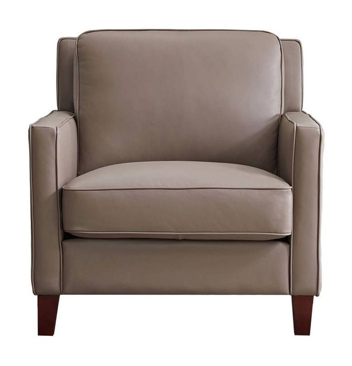 Arden Taupe Leather Upholstered Accent Chair