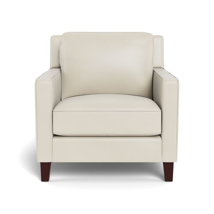 Arden Vanilla Leather Upholstered Accent Chair