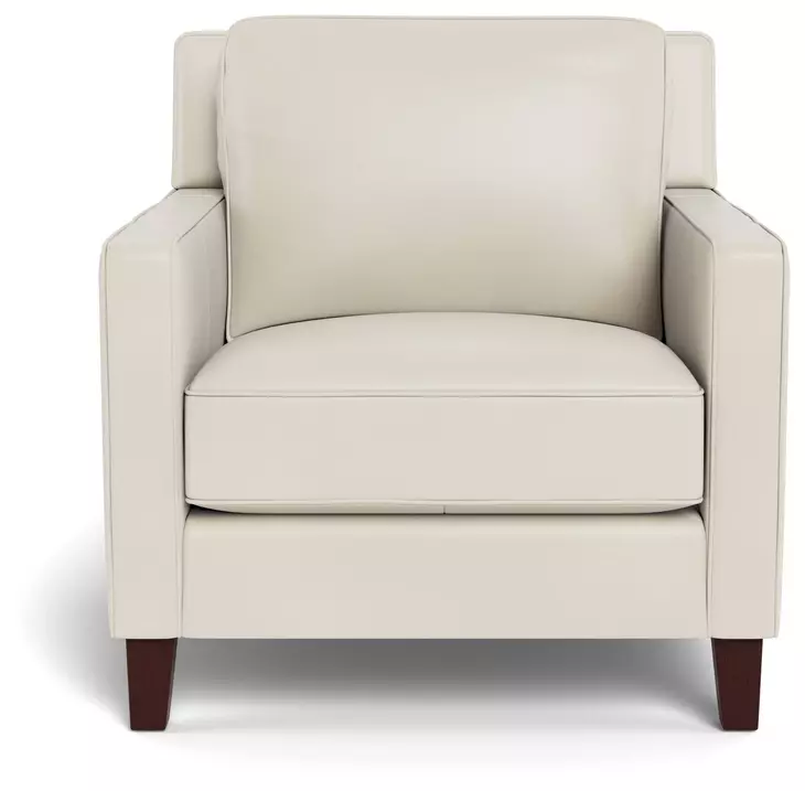 Arden Vanilla Leather Upholstered Accent Chair