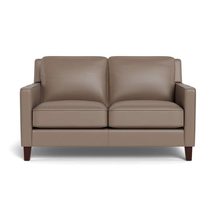 Arden Taupe Leather 60" Loveseat