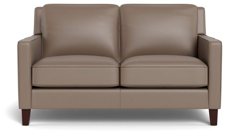 Arden Taupe Leather 60" Loveseat