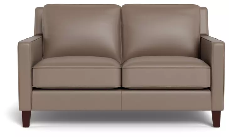 Arden Taupe Leather 60" Loveseat