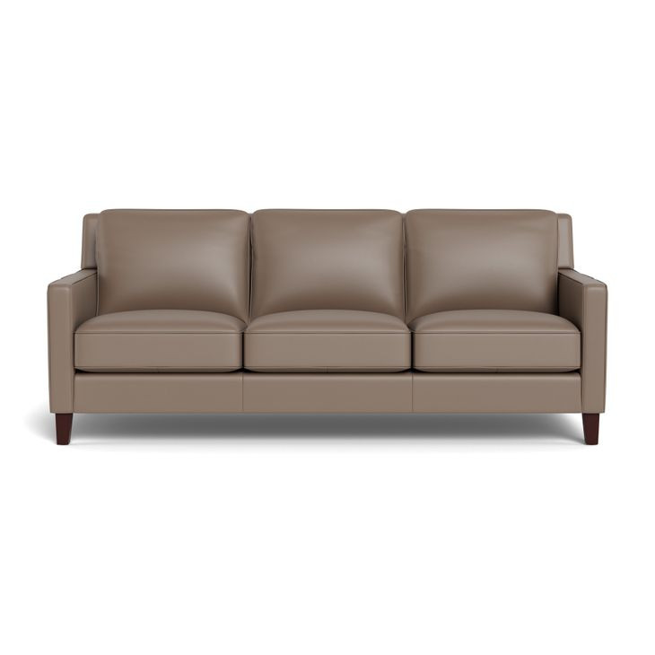 Arden Taupe Leather 86" Sofa