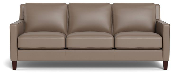 Arden Taupe Leather 86" Sofa