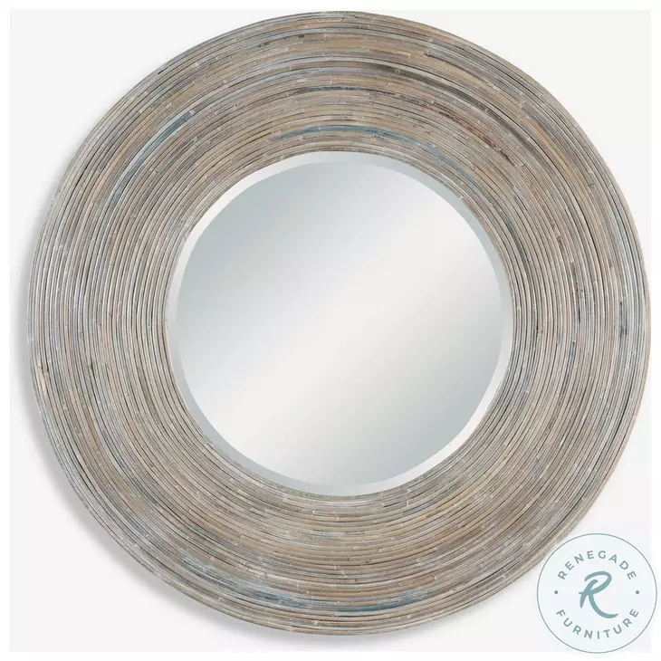 Vortex White Washed Round Mirror