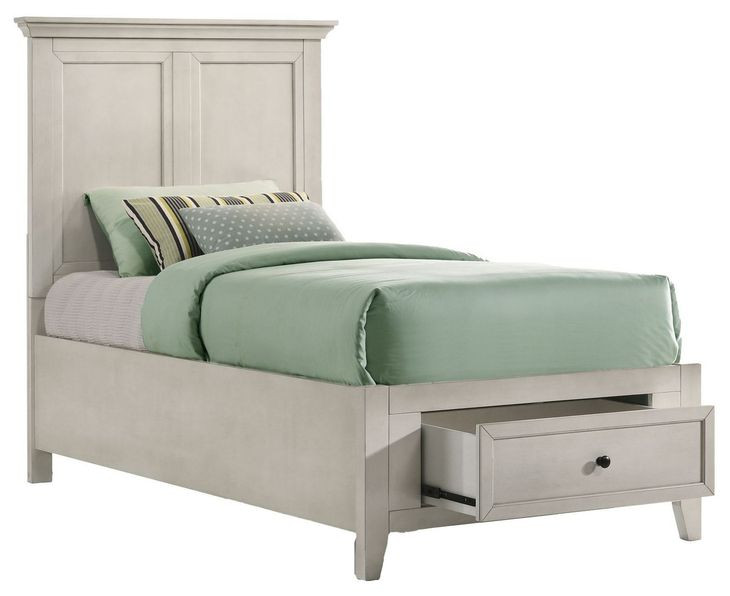 San Mateo Youth Rustic White Storage Panel Bedroom Set