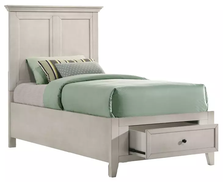 San Mateo Youth Rustic White Storage Panel Bedroom Set