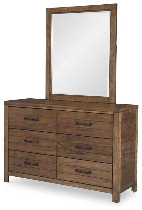 Summer Camp Tree House Brown Rectangular Dresser Mirror