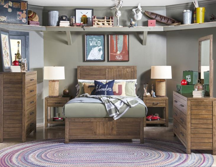 Summer Camp Tree House Brown Rectangular Dresser Mirror