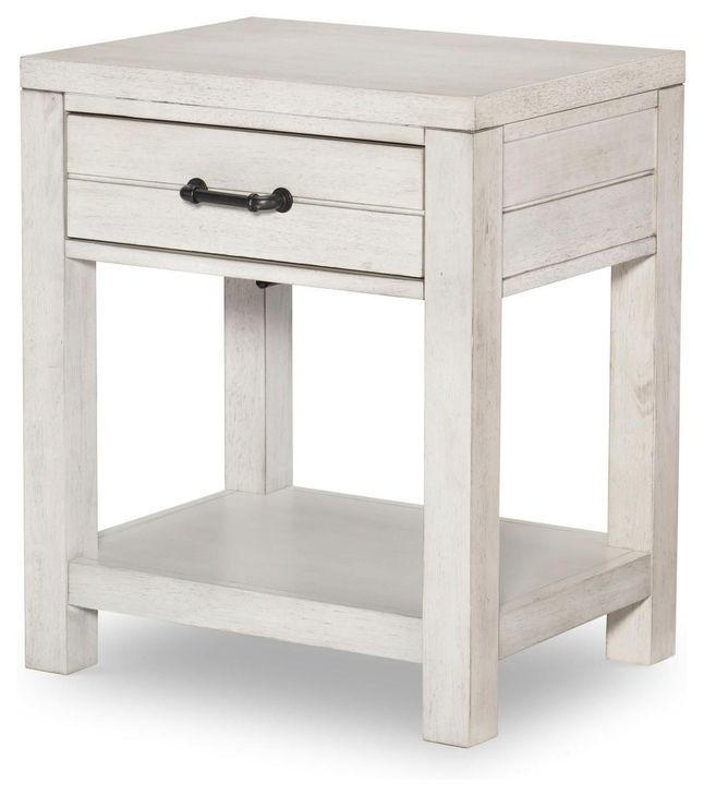 Summer Camp Stone Path Gray 1 Drawer Nightstand with USB Charging and Motion Light