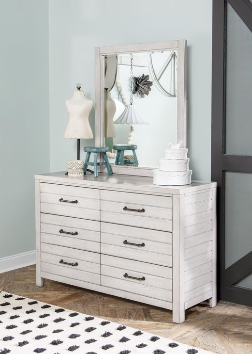 Summer Camp Stone Path Gray Rectangular Dresser Mirror