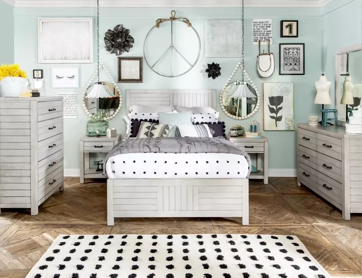 Summer Camp Stone Path Gray Rectangular Dresser Mirror