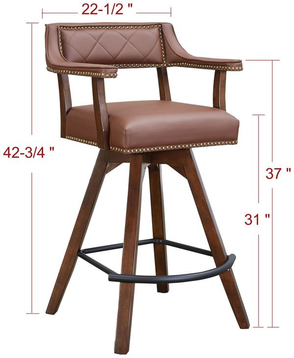 Merion Brown Spectator Swivel Upholstered Barstool