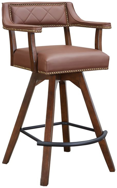 Merion Brown Spectator Swivel Upholstered Barstool