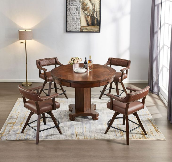 Merion Brown Spectator Swivel Upholstered Counter Height Stool