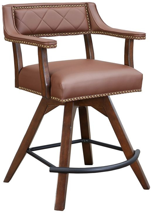 Merion Brown Spectator Swivel Upholstered Counter Height Stool