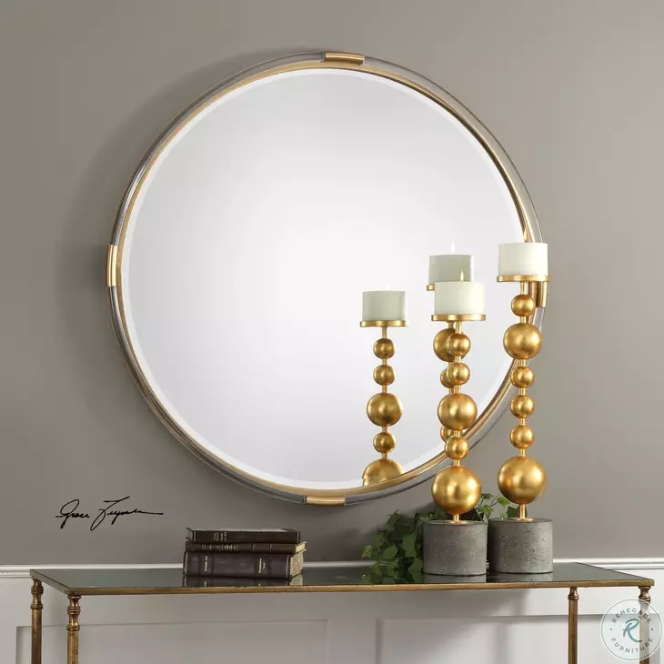 Lucen Round Gold Mirror