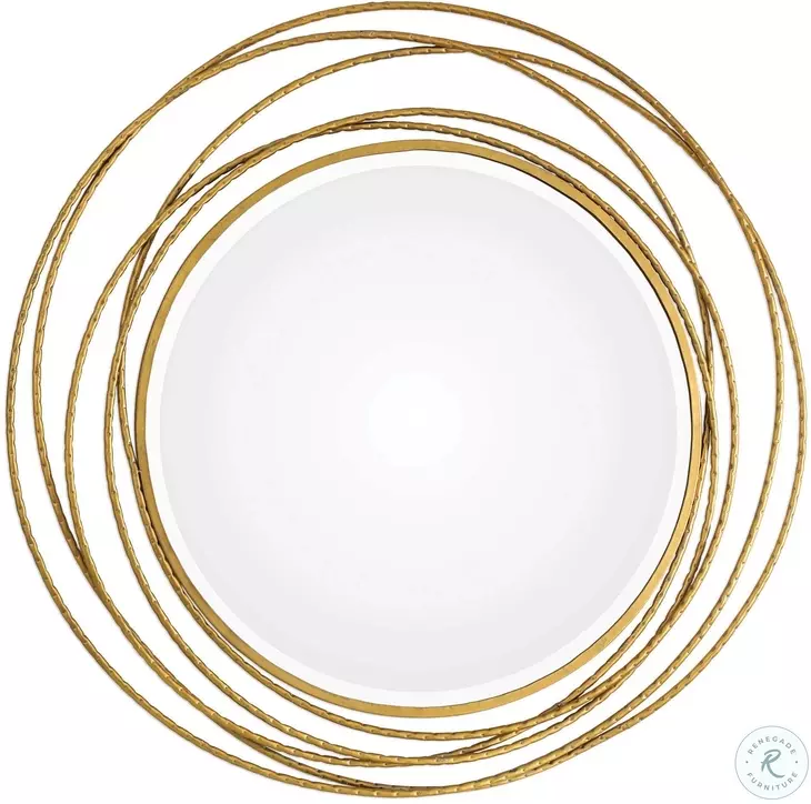 Twist Gold Round Mirror