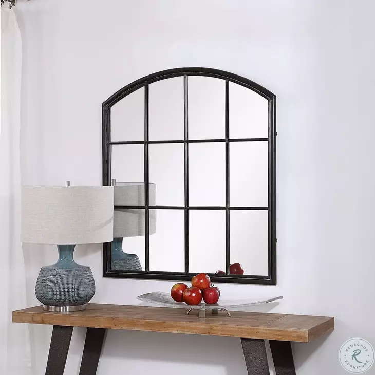 Merielle Rustic Aged Black Mirror