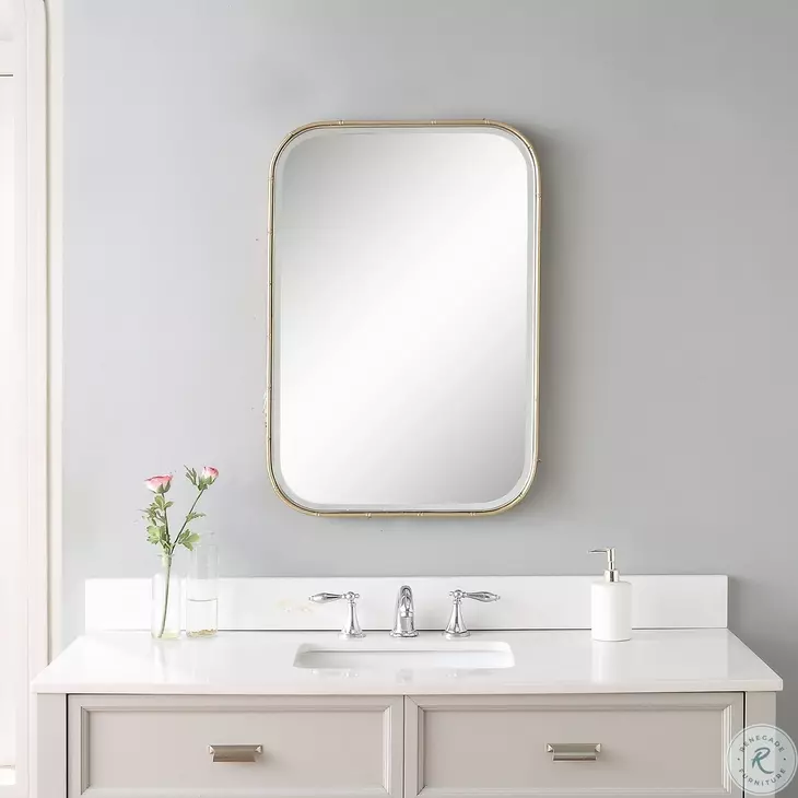 Livia Antique Gold Leaf Vanity Mirror