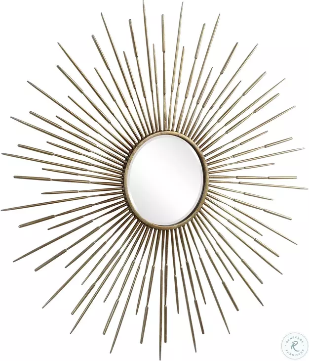 Golden Antiqued Gold Leaf Mirror