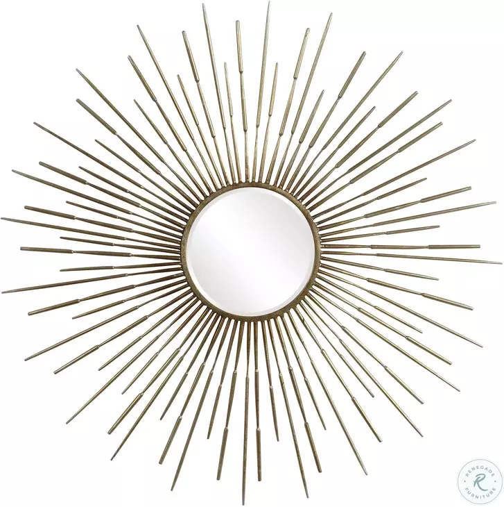 Flora Antiqued Gold Leaf Mirror