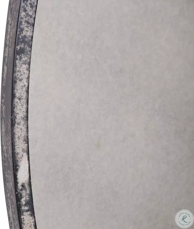 Stridwyn Aged Black Round Mirror