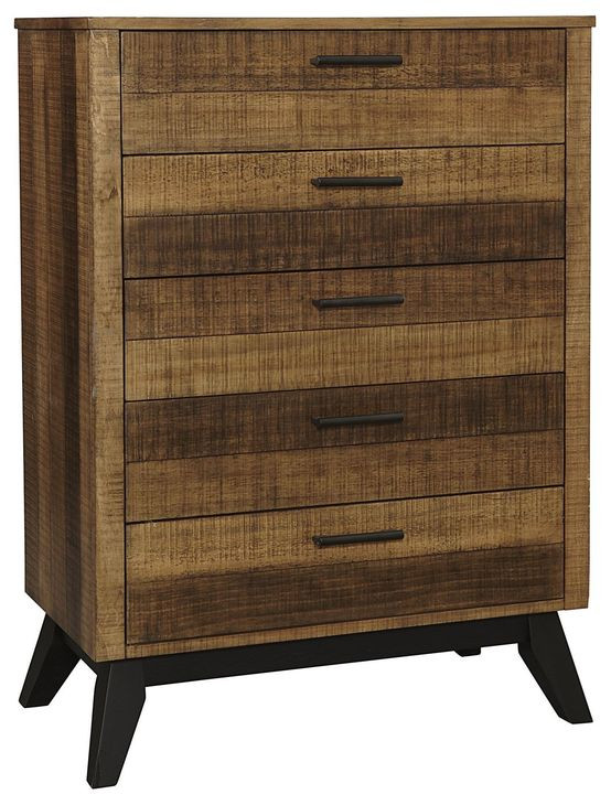 Urban Rustic Brushed Wheat 5 Drawer Chest