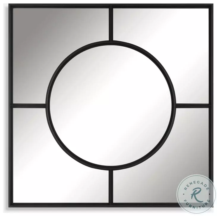 Denholm Satin Black Square Mirror