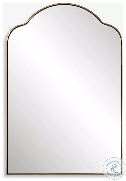 Drettan Brushed Brass Arch Mirror