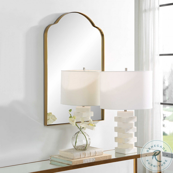 Sidney Brushed Brass Arch Mirror From Uttermost Coleman Furniture