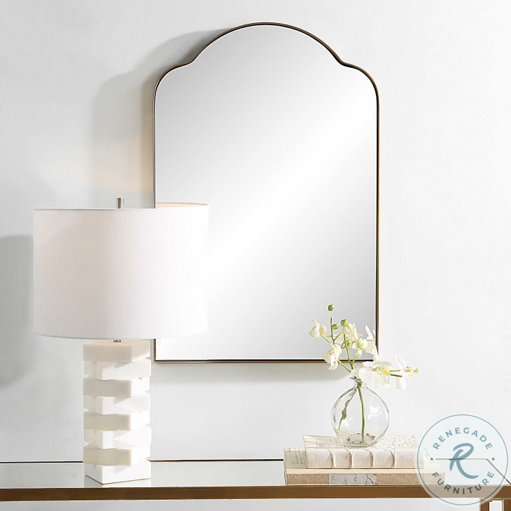 Sidney Brushed Brass Arch Mirror From Uttermost Coleman Furniture