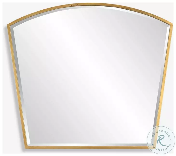 Tornado Antiqued Gold Arch Mirror