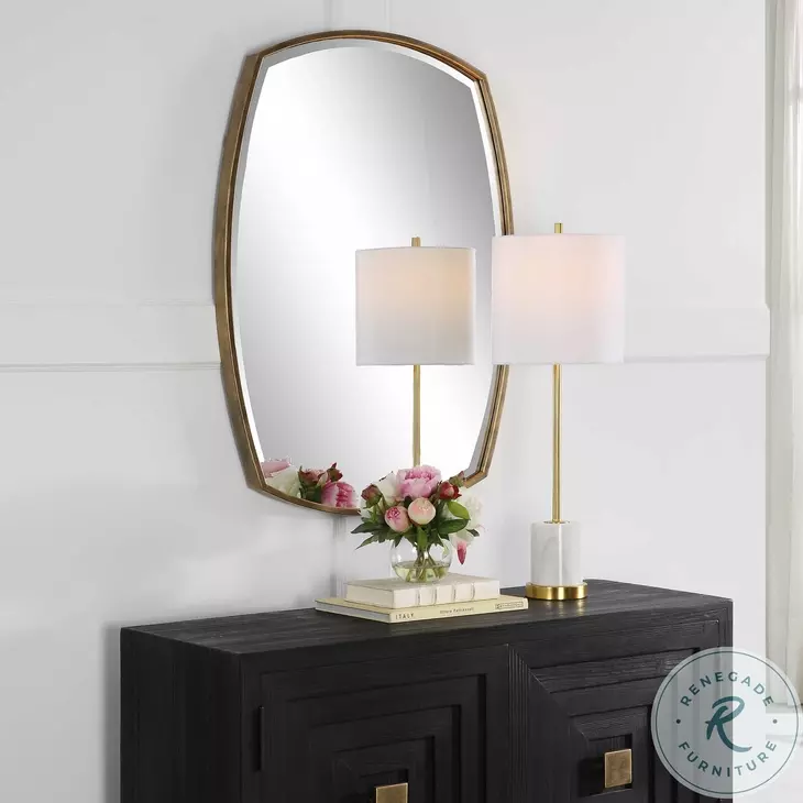 Varenna Antiqued Gold Vanity Mirror