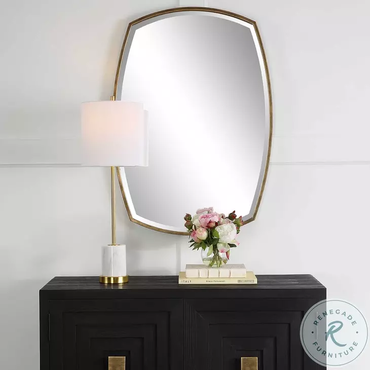 Varenna Antiqued Gold Vanity Mirror