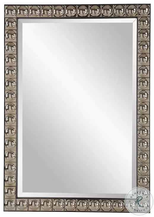 Drake Antiqued Silver Champagne Tiled Vanity Mirror