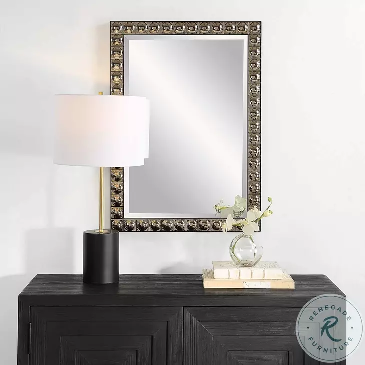 Drake Antiqued Silver Champagne Tiled Vanity Mirror