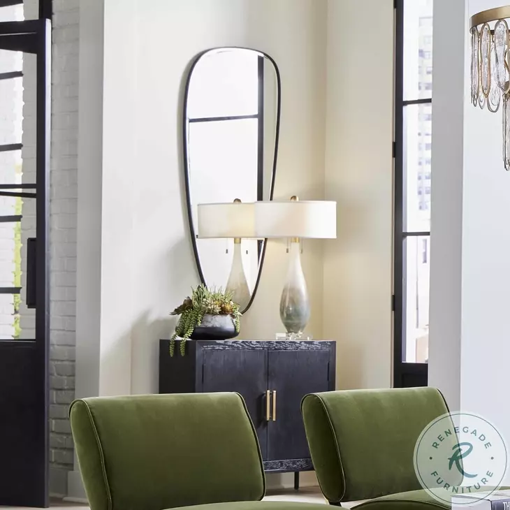 Sonella Satin Black Modern Mirror