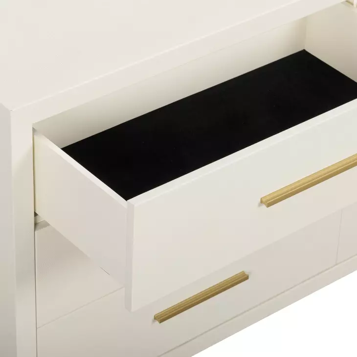 Dani Cream and Gold 6 Drawer Dresser