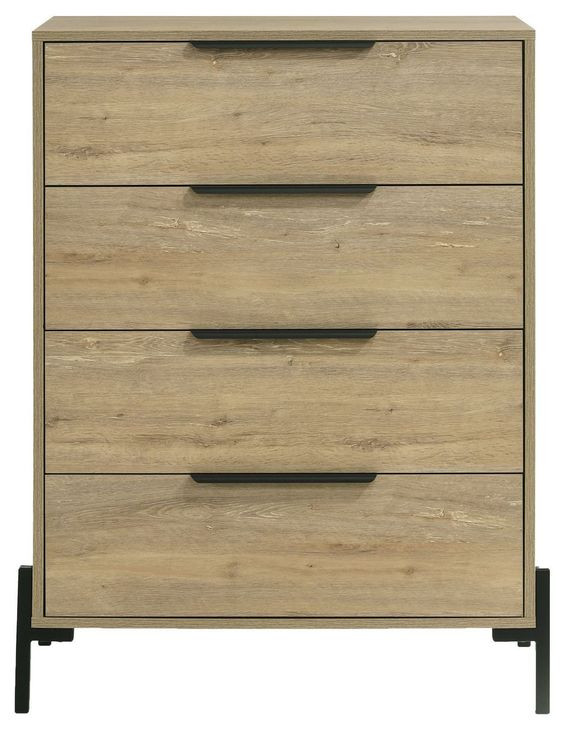 Newhall Vintage Oak Melamine 4 Drawer Chest