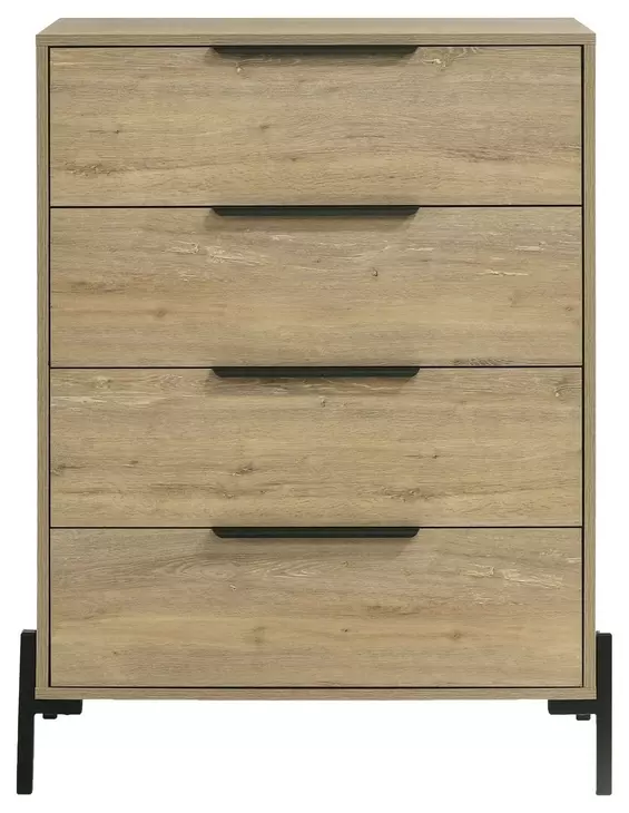 Newhall Vintage Oak Melamine 4 Drawer Chest