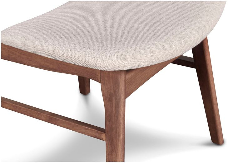 Oscar Walnut and Cream 42" Round Glass Top Dining Set with 4 Cushion Chairs