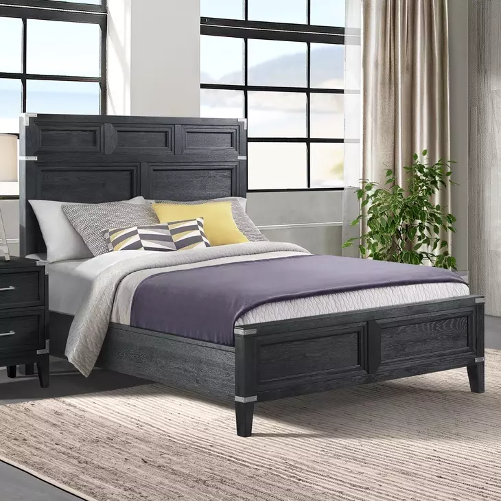 Laguna Weathered Steel Queen Panel Bed