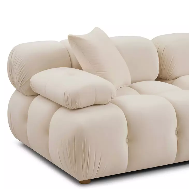 Calliope Off White Performance Velvet 79" Modular Loveseat