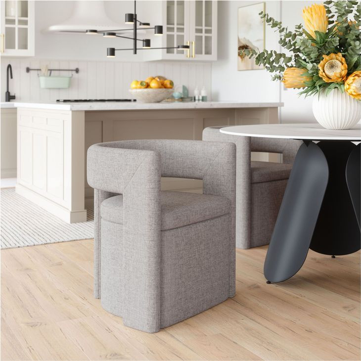 Papua Gray Performance Fabric Dining Chair
