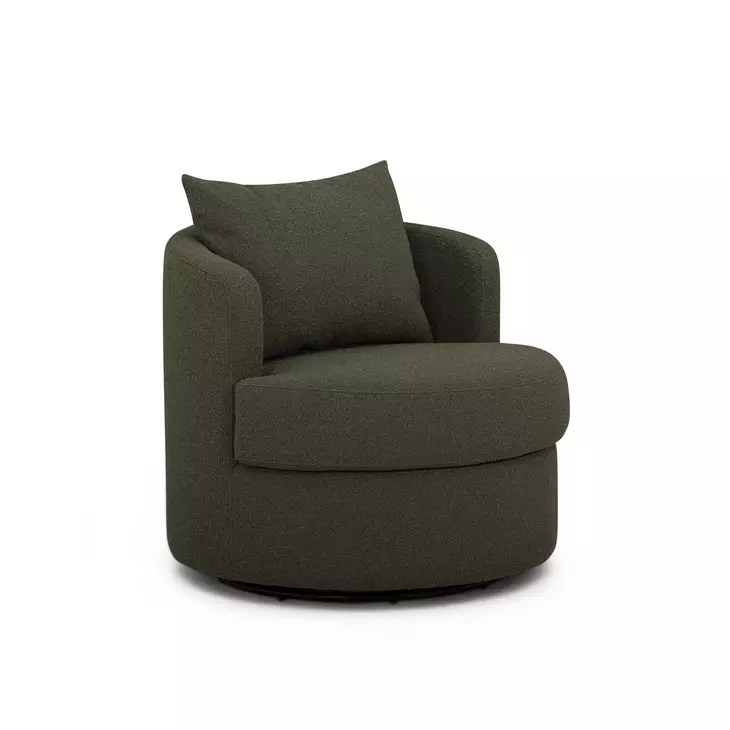 Silvi Kale Green Upholstered Swivel Accent Chair