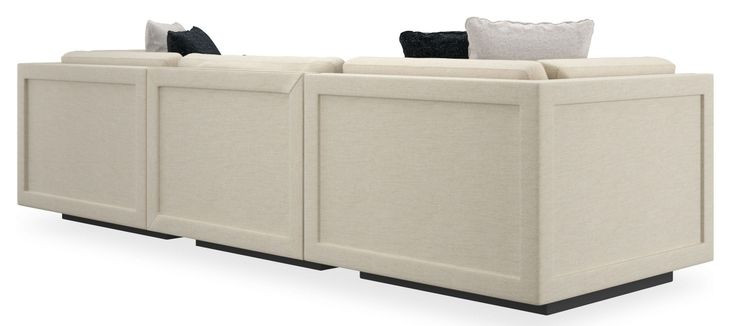 Fusion Beige 3 Piece Modular Sofa Sectional with Pillows