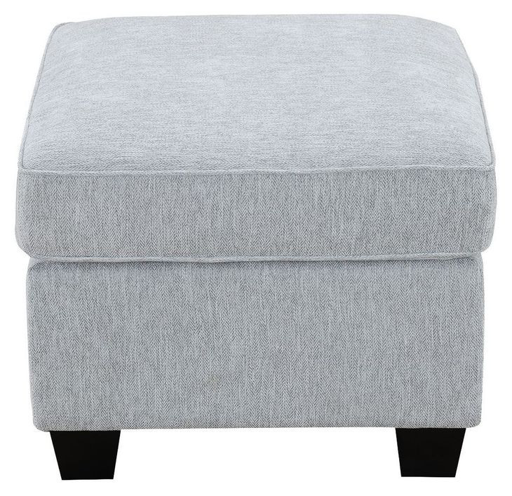 Ashbury Soft Gray Upholstered Square Ottoman